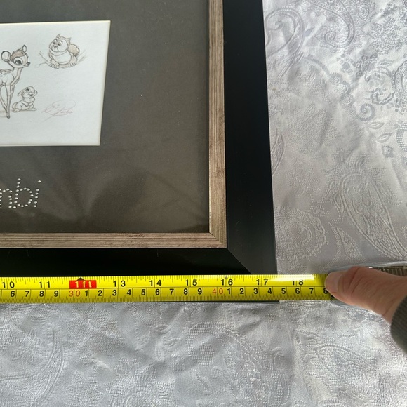 Framed Bambi Sketch Art with Swarovski crystals Disney collectible lithograph - Picture 4 of 8